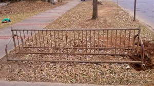 The bike rack at its original location at North Highland Park. Photo courtesy Jack White.