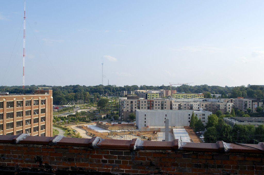 This south-looking view from the roof shows just a glimpse of the development that's taking place along the BeltLine Eastside Trail.