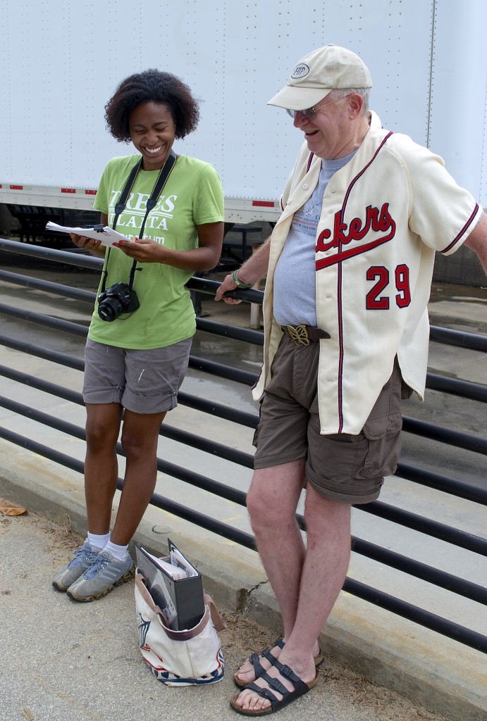 Trees Atlanta's Bethany Clark and Mann share a pleasant moment.