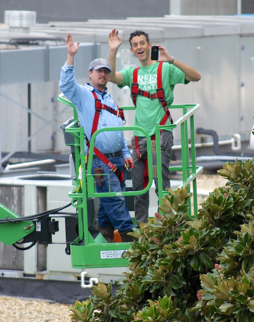 Redeker and Levine wave to the crowd.